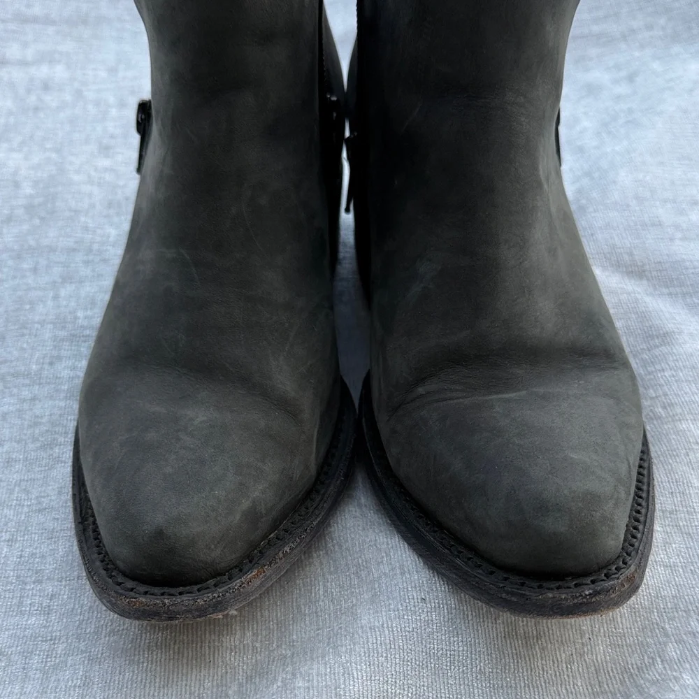 Ralph Lauren Black Label Charcoal Suede Ankle Boots 6.5B